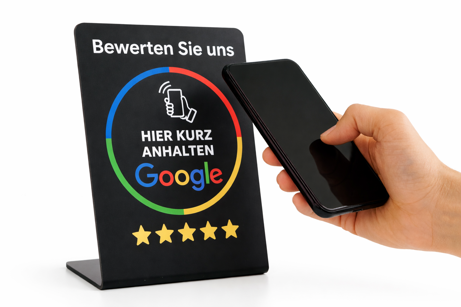 Rate5str Aufsteller am Empfang